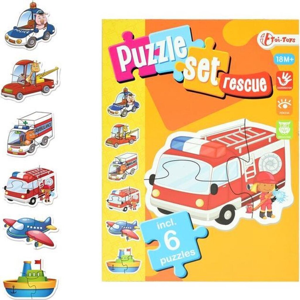 Toi-Toys Legpuzzel Set Hulpdiensten Junior Karton 15 Stukjes Puzzels Joy&Bloom