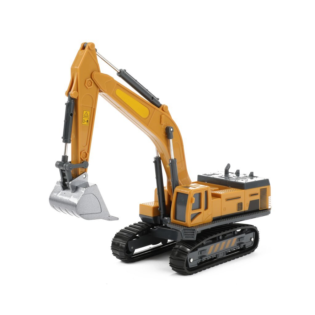 Metal World Graafmachine Met Rupsbanden 1:55 Geel/Zwart Bouwvoertuigen Joy&Bloom