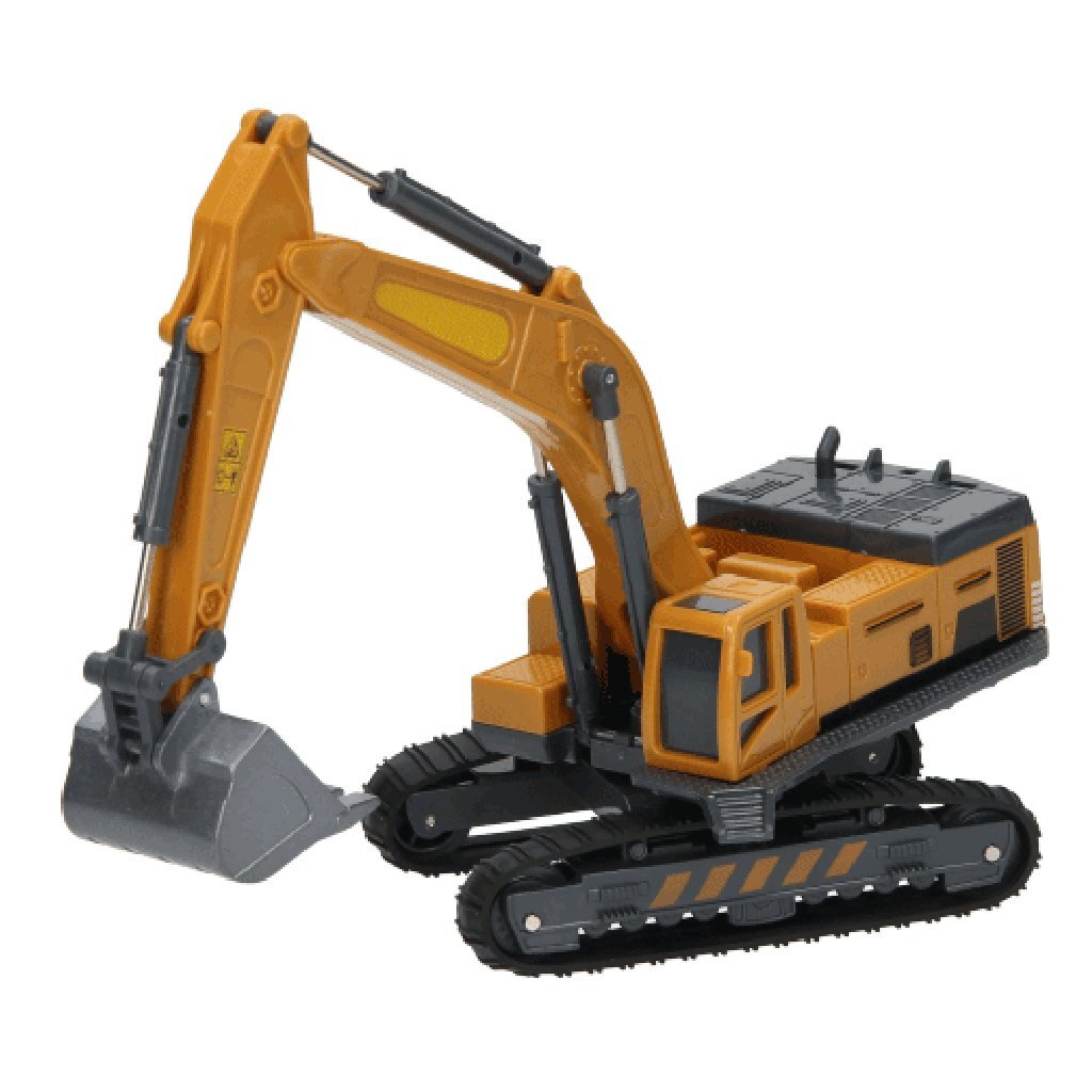 Metal World Graafmachine Met Rupsbanden 1:55 Geel/Zwart Bouwvoertuigen Joy&Bloom