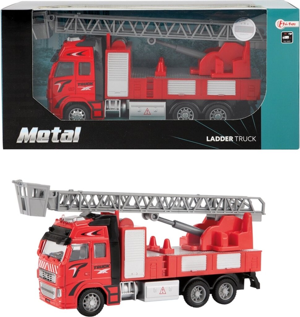 Metal Brandweerwagen 1:38 Rood 12Cm Brandweer Speelgoed Joy&Bloom