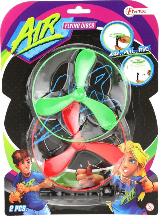 Go Play Toi-Toys Flying Discs Air 12 Cm Groen/Rood 3-Delig Default Title Diversen Joy&Bloom