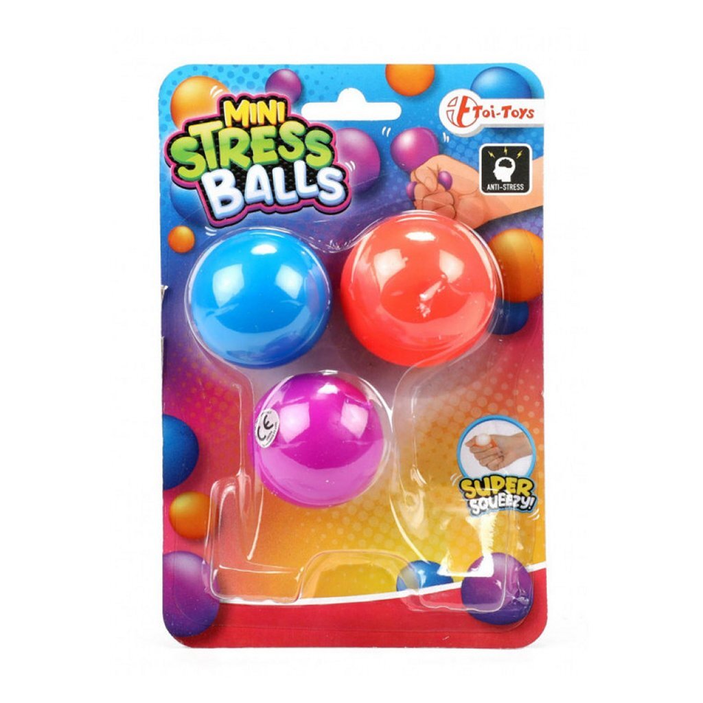 Toi-Toys Mini Anti Stressbal 4 Cm 3 Stuks Default Title Diversen Joy&Bloom