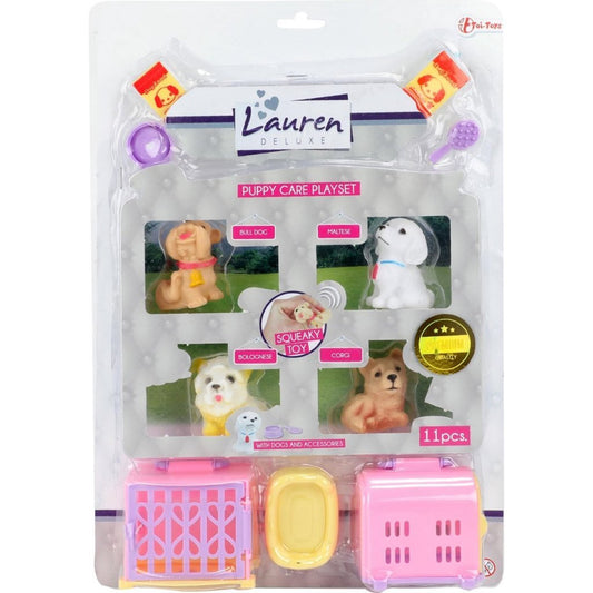 Lauren Deluxe Puppies In Koffer + Geluid Default Title Dieren Joy&Bloom