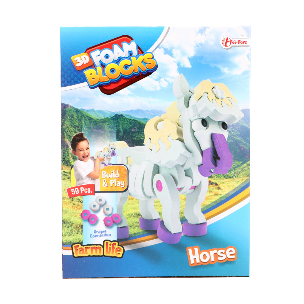 Toi-Toys 3D Puzzel Constuksructiefoam Paard Diy Set S 3D Puzzels Joy&Bloom