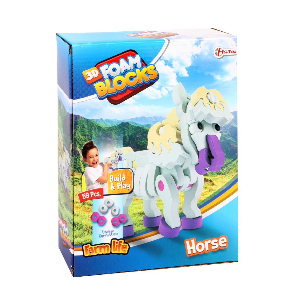 Toi-Toys 3D Puzzel Constuksructiefoam Paard Diy Set S 3D Puzzels Joy&Bloom