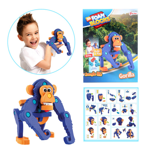 Toi-Toys Knutselpuzzel Aap Junior 25,8 Cm Blauw 59-Delig Default Title 3D Puzzels Joy&Bloom