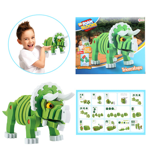 Toi-Toys Knutselpuzzel Tricera Junior 25,8 Cm Groen 59-Delig Default Title 3D Puzzels Joy&Bloom
