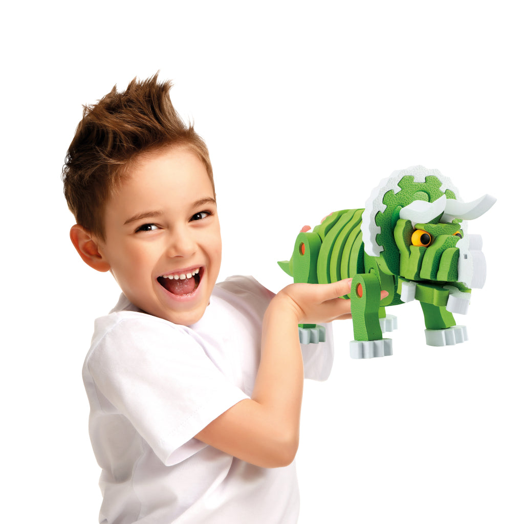 Toi-Toys Knutselpuzzel Tricera Junior 25,8 Cm Groen 59-Delig 3D Puzzels Joy&Bloom