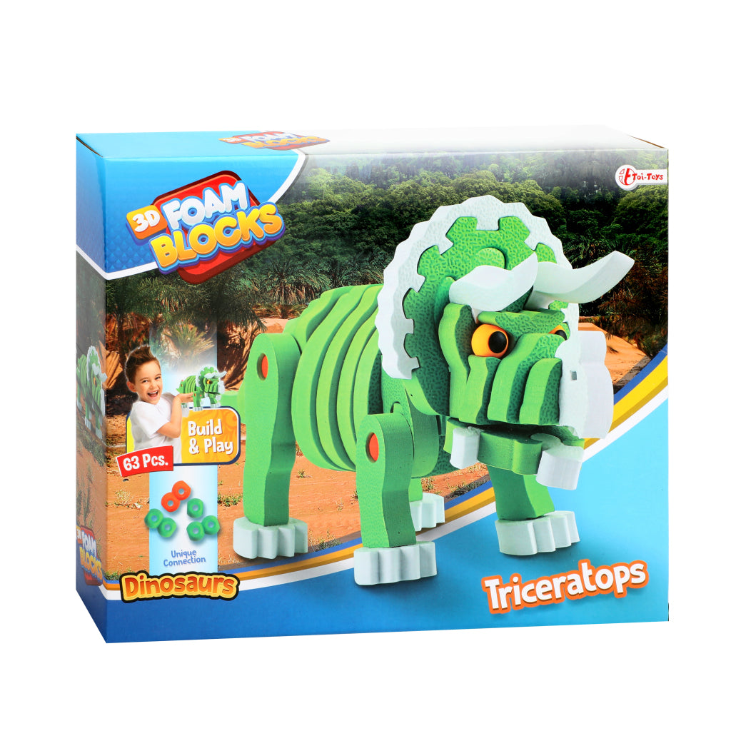 Toi-Toys Knutselpuzzel Tricera Junior 25,8 Cm Groen 59-Delig 3D Puzzels Joy&Bloom