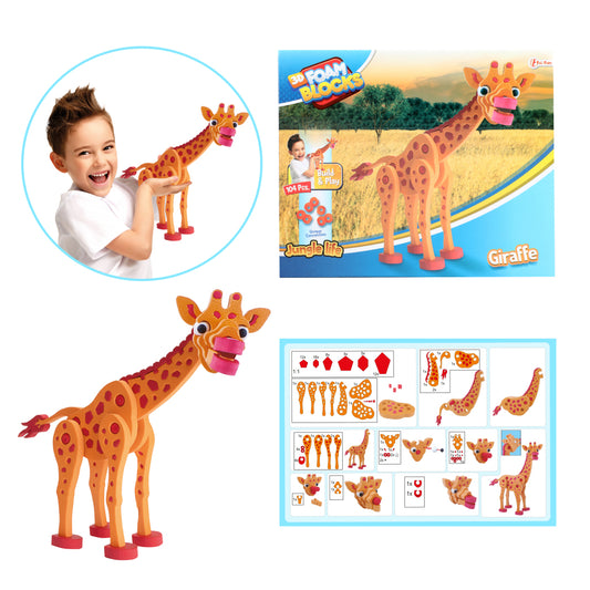 Toi-Toys 3D Puzzel Giraffe Junior 31,5 Cm Foam Oranje 104-Delig Default Title 3D Puzzels Joy&Bloom