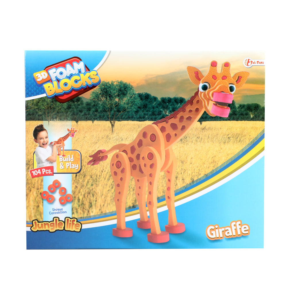 Toi-Toys 3D Puzzel Giraffe Junior 31,5 Cm Foam Oranje 104-Delig 3D Puzzels Joy&Bloom
