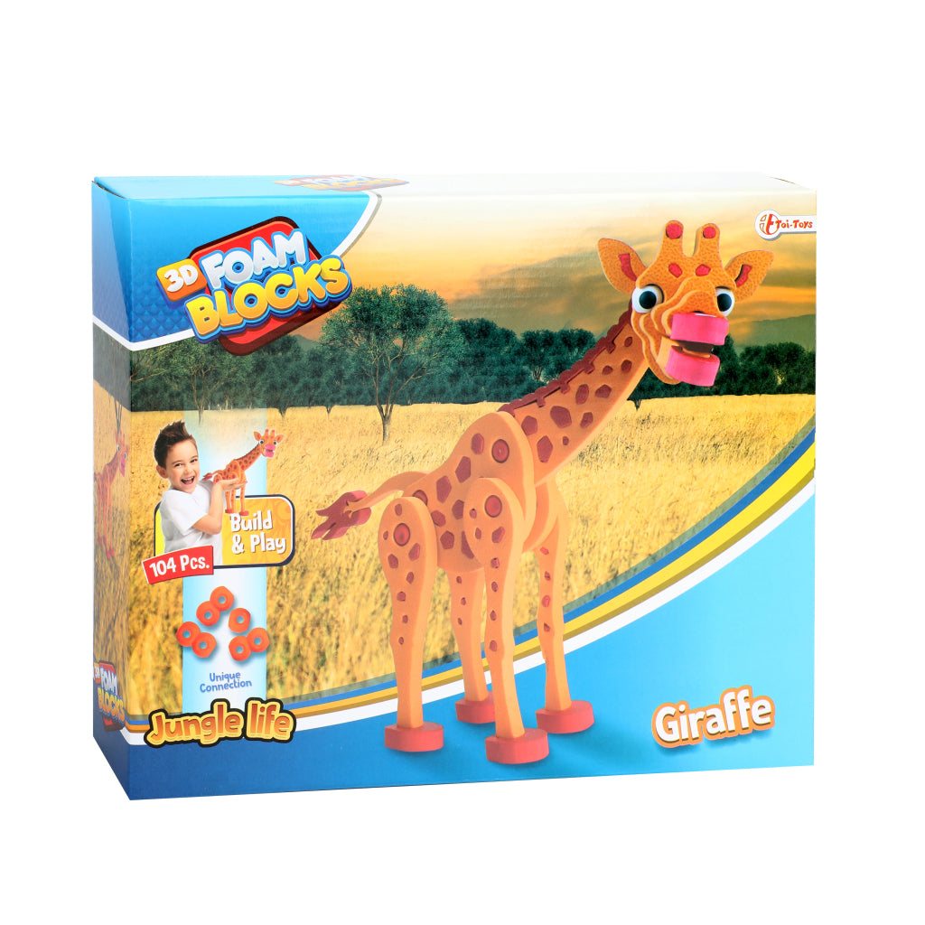 Toi-Toys 3D Puzzel Giraffe Junior 31,5 Cm Foam Oranje 104-Delig 3D Puzzels Joy&Bloom