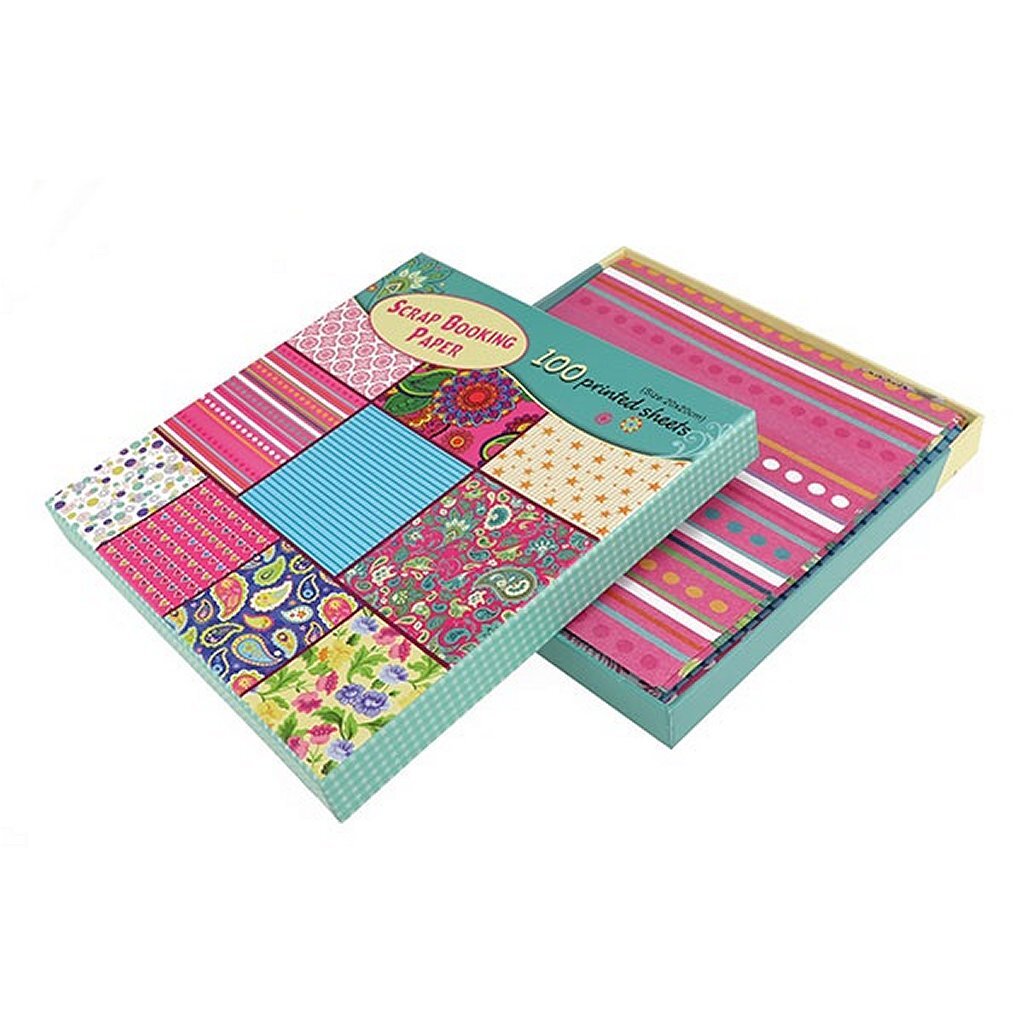 Toi-Toys Knutselpapierset 100 Bedrukte Vellen 20X20Cm Hobby + Knutselen Joy&Bloom