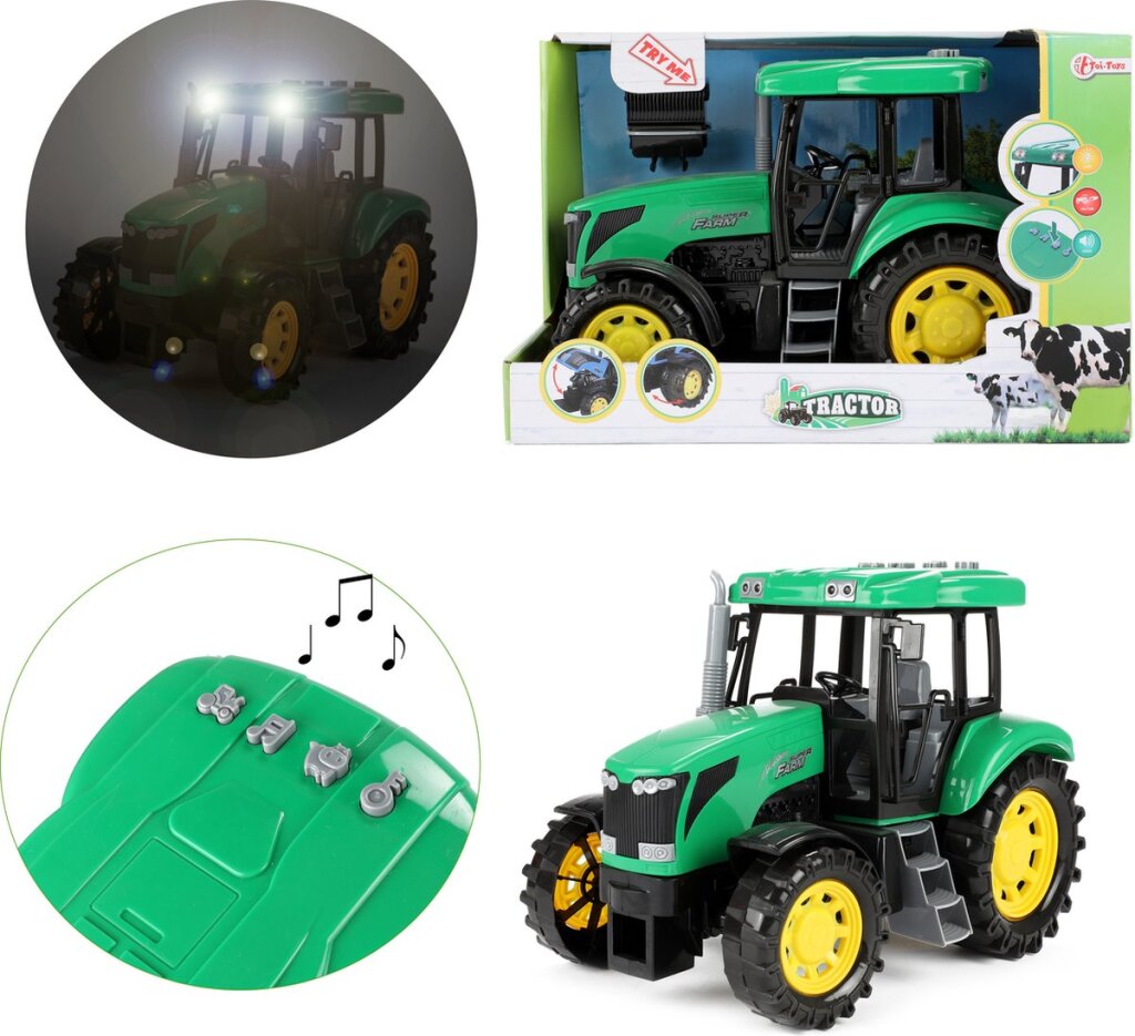 Tractor Tractor Groot 27Cm Met Licht En Geluid Default Title Landbouwvoertuigen Joy&Bloom