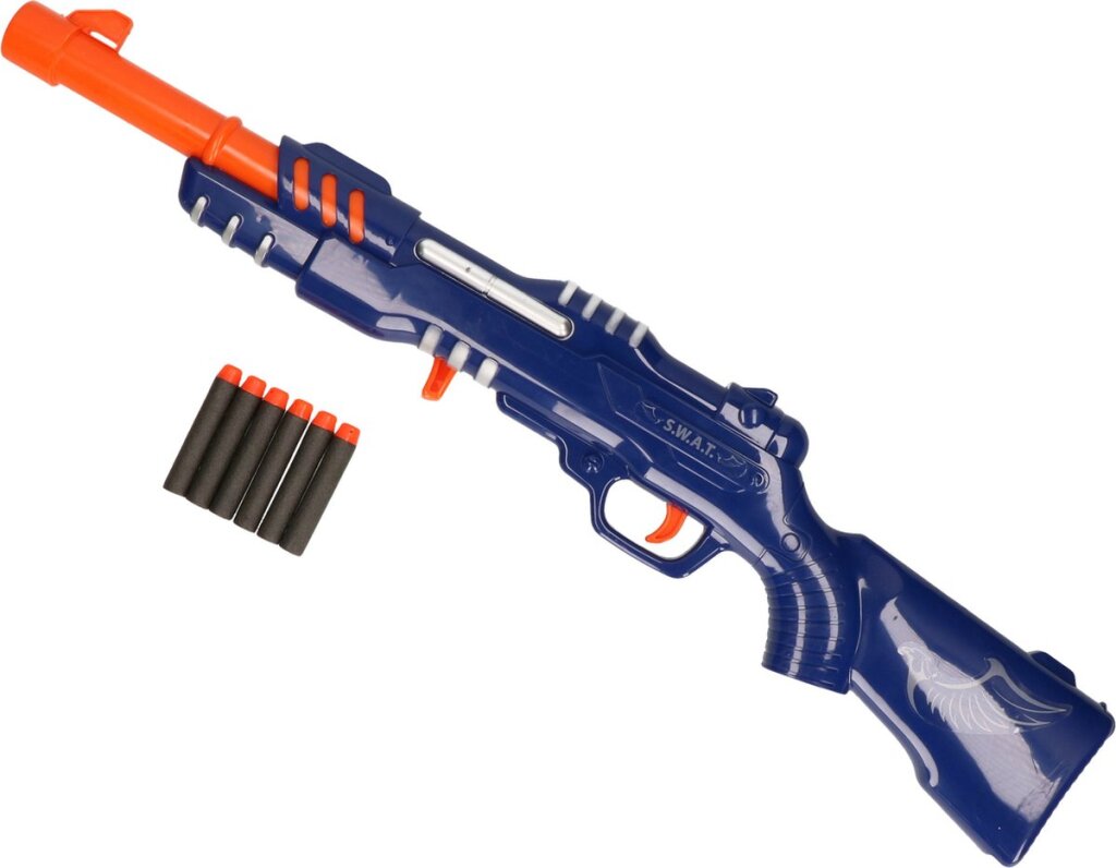 Police Geweer Blauw/Oranje Met 6 Foampijlen Default Title Geweer/Pistool Joy&Bloom