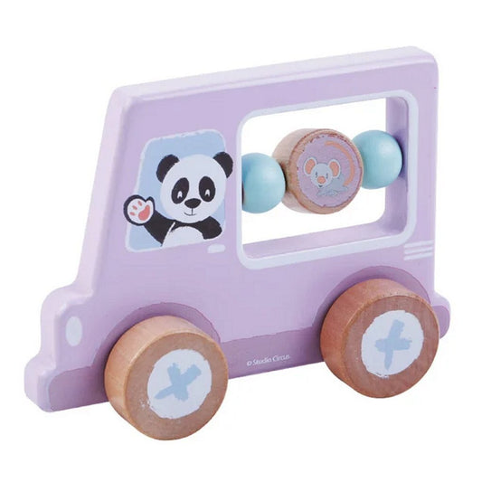 Studio Circus Houten Activiteitenauto Panda Paars Default Title Auto's & Voertuigen Joy&Bloom
