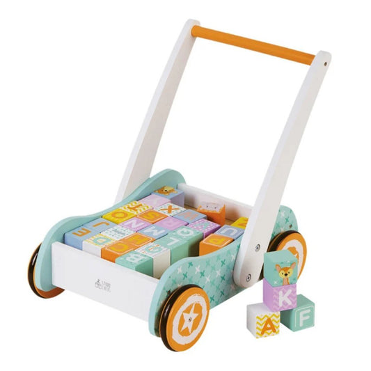 Studio Circus Houten Loopwagen + Houten Blokken Default Title Duwwagens & Blokkenwagens Joy&Bloom