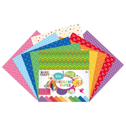 Basic Craft Origami Papier 15X15 Cm 50 Stuks Default Title Gekleurd papier Joy&Bloom