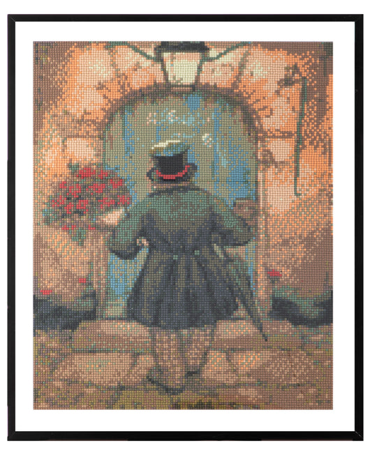 Grafix Diamond Painting Anton Pieck Man Met Rozen 40X50Cm Default Title Diamond Painting Joy&Bloom
