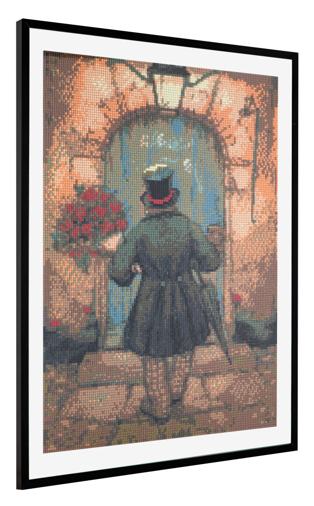 Grafix Diamond Painting Anton Pieck Man Met Rozen 40X50Cm Diamond Painting Joy&Bloom