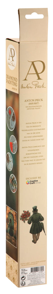 Grafix Diamond Painting Anton Pieck Man Met Rozen 40X50Cm Diamond Painting Joy&Bloom