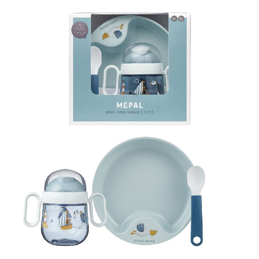 Mepal Babyservies Little Dutch Sailors Bay 3-Delig Blauw Default Title Servies & Drinkbekers Joy&Bloom