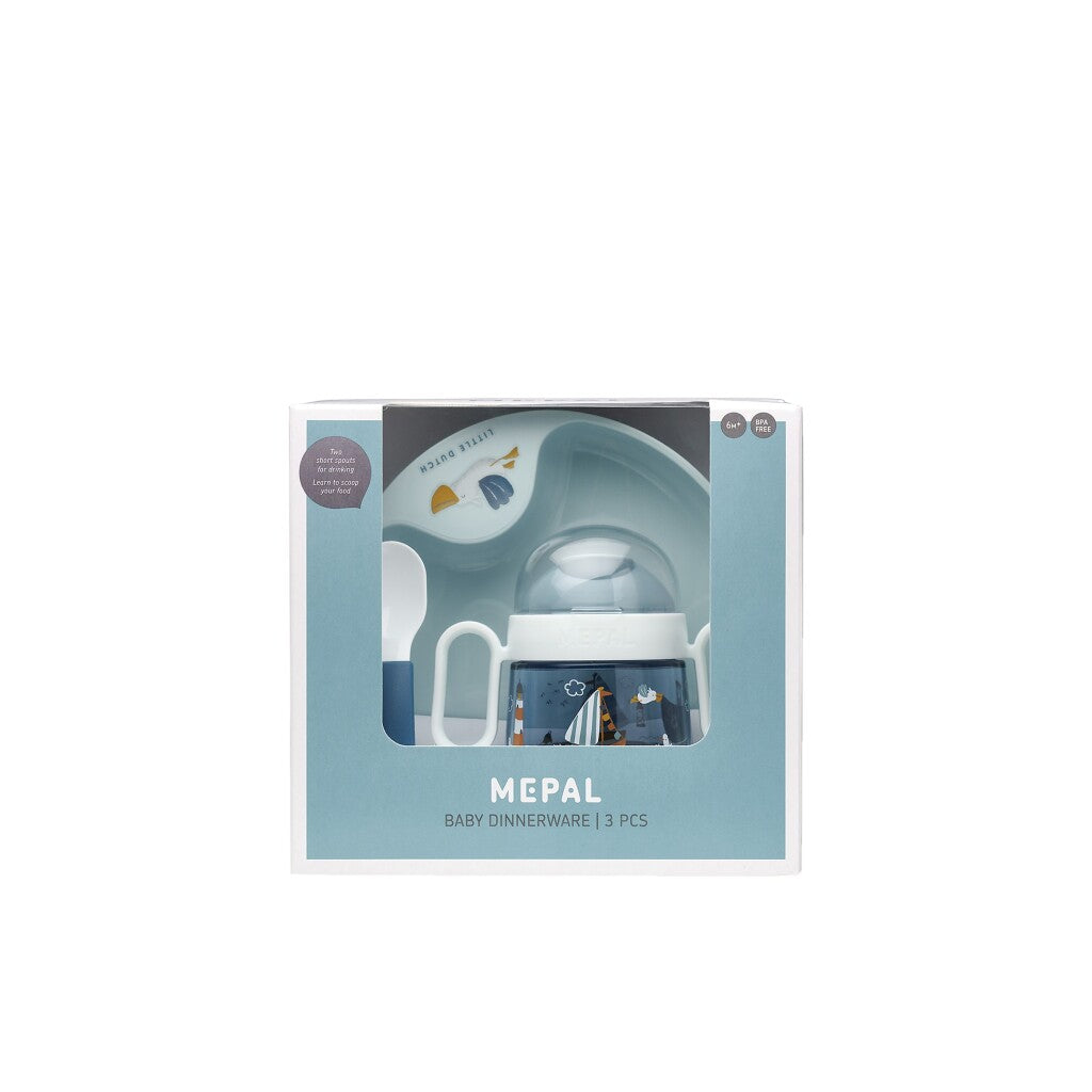 Mepal Babyservies Little Dutch Sailors Bay 3-Delig Blauw Servies & Drinkbekers Joy&Bloom