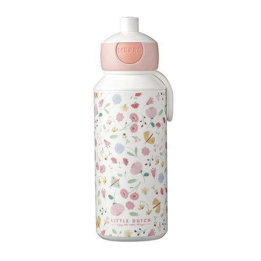 Mepal Campus Pop-Up Drinkfles Little Dutch Flowers And Butterflies 400 Ml Roze/Wit Default Title Schoollunch Joy&Bloom