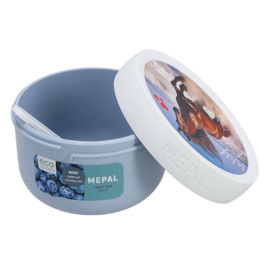 Mepal Campus Fruitbox 300 Ml Wild Horse Wit/Blauw Schoollunch Joy&Bloom