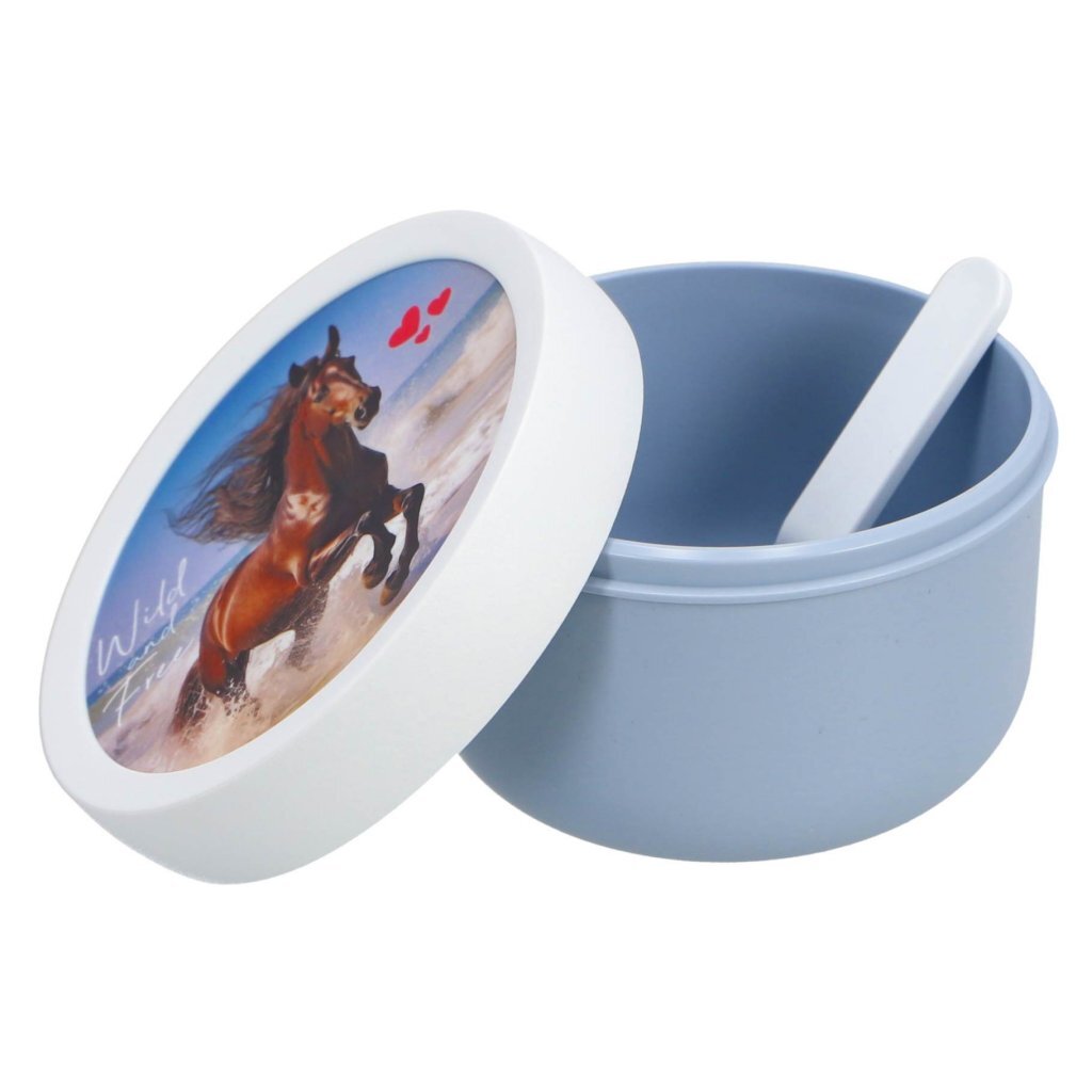 Mepal Campus Fruitbox 300 Ml Wild Horse Wit/Blauw Schoollunch Joy&Bloom