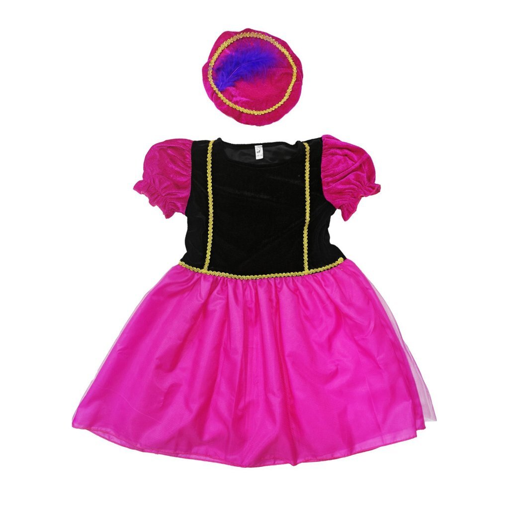 Overige Merken Pietenjurk 110-116 Roze/Paars Sinterklaasartikelen Joy&Bloom