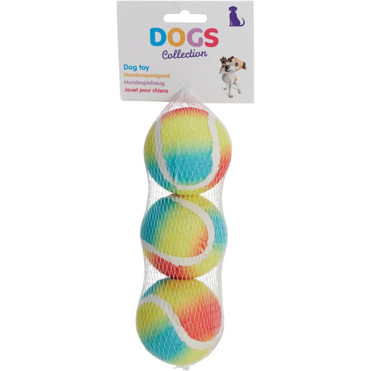 Overige Merken Dogs Collection Regenboog Tennisballen 3 Stuks Default Title Hondenspeelgoed Joy&Bloom
