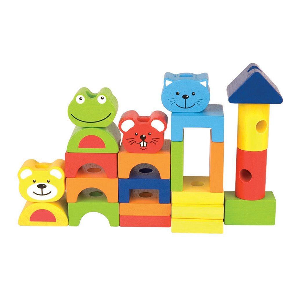 Pintoy 4 Friends Houten Blokken Trein Sorteren & Stapelen Joy&Bloom