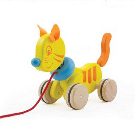 Pintoy P13500 Houten Trekfiguur Kat Default Title Trekfiguren & Duwfiguren Joy&Bloom