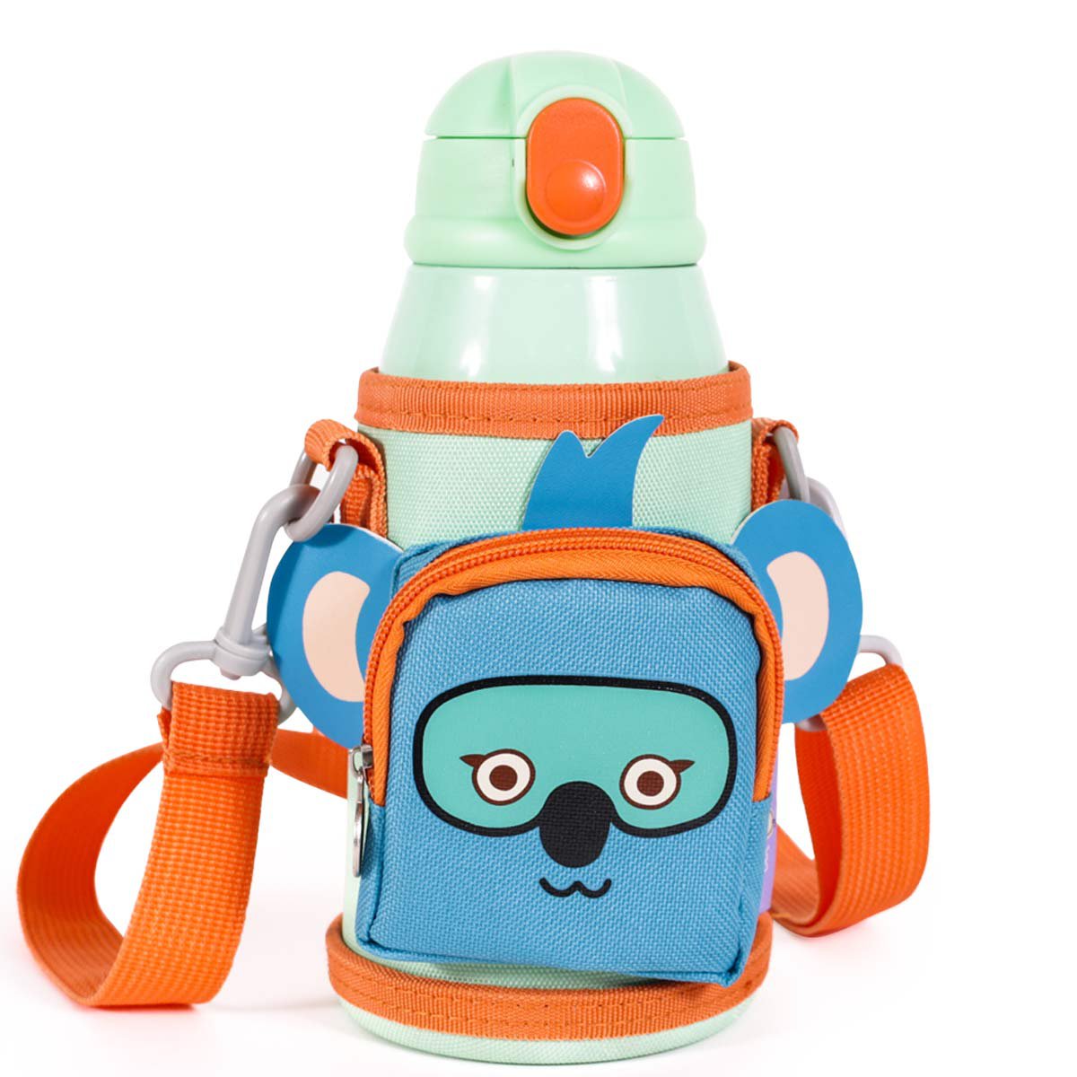 MILK&MOO Stalen kinderwaterfles met tas Jungle Friends 550 ml / 18,5 oz Joy&Bloom