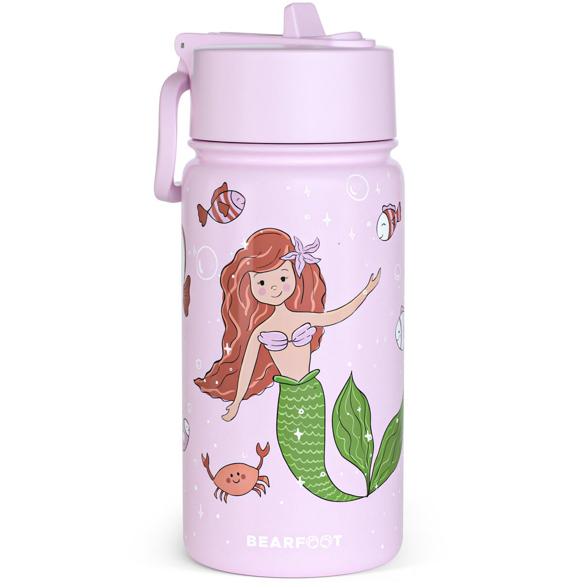 Thermo kinderdrinkfles RVS - zeemeermin paars Joy&Bloom