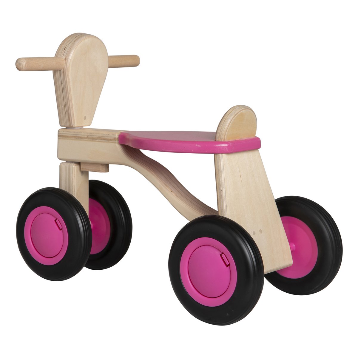 Van Dijk Toys berken houten loopfiets vanaf 1 jaar - Roze Joy&Bloom