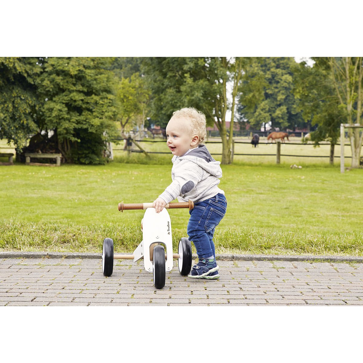 Mini driewieler "Charlie", wit/natuurlijk