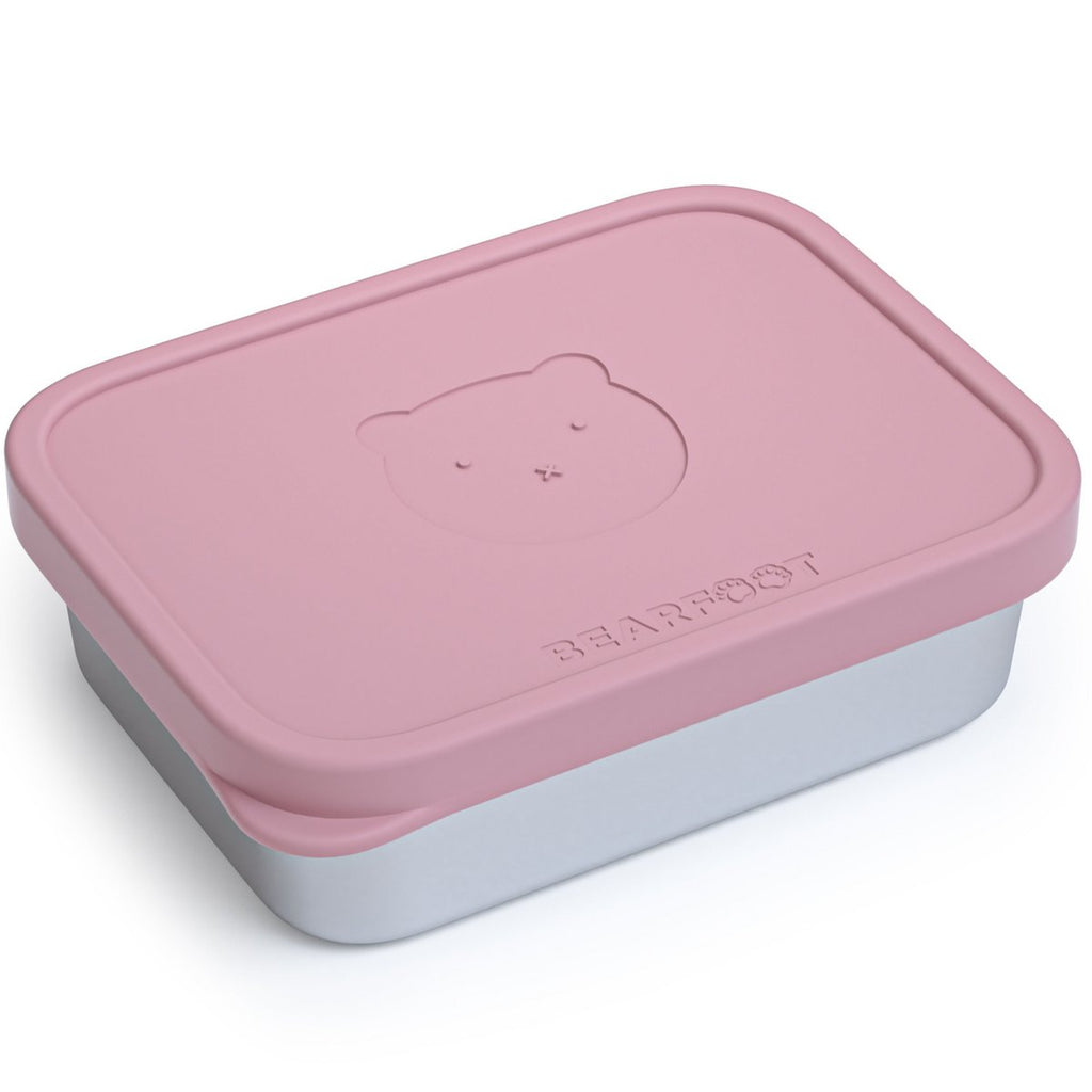 Lunchbox kinder RVS met siliconen inzetstuk - roze Joy&Bloom