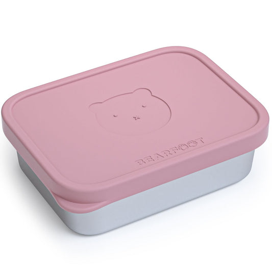 Lunchbox kinder RVS met siliconen inzetstuk - roze Joy&Bloom