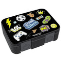 Lunchbox met compartimenten, licht en lek - sticker zwart