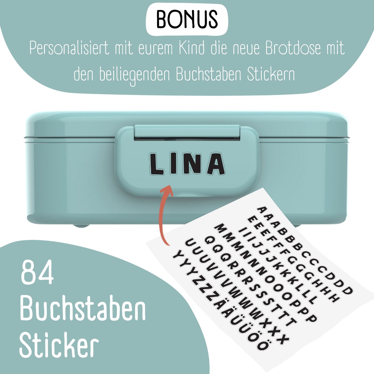Kinderlunchbox met vakken, lekvrij - sticker, nieuwstaat Joy&Bloom
