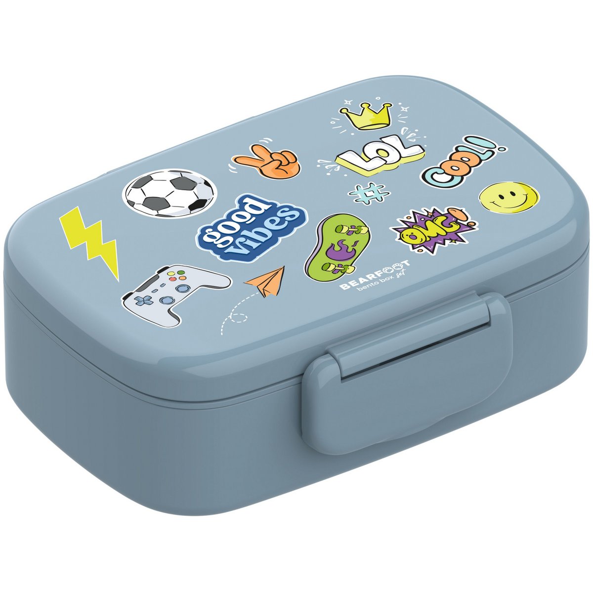 Kinderlunchbox met vakken, lekvrij - sticker, blauw Joy&Bloom