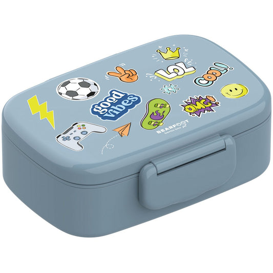 Kinderlunchbox met vakken, lekvrij - sticker, blauw Joy&Bloom