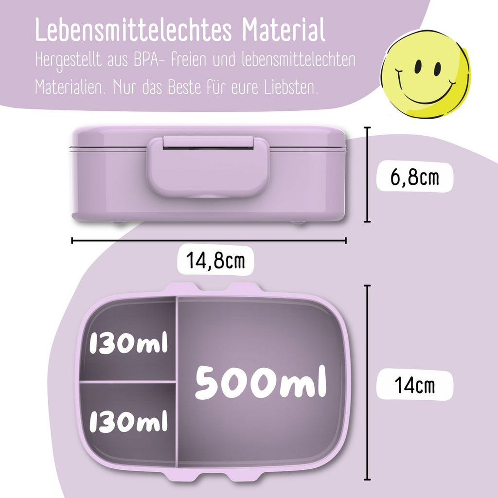 Kinderlunchbox met vakken, lekvrij - BubbleTea, paars Joy&Bloom