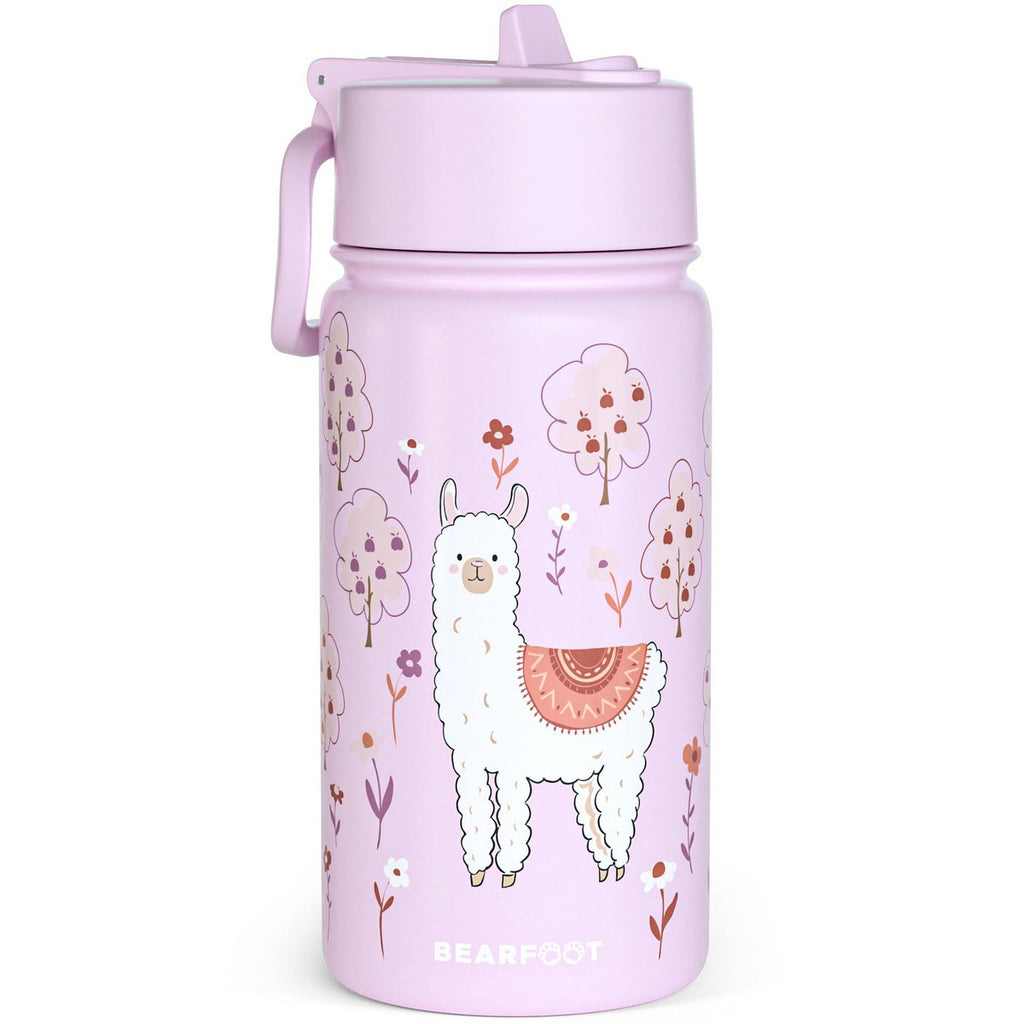 Thermo kinderdrinkfles RVS - lama Alpaca paars Joy&Bloom