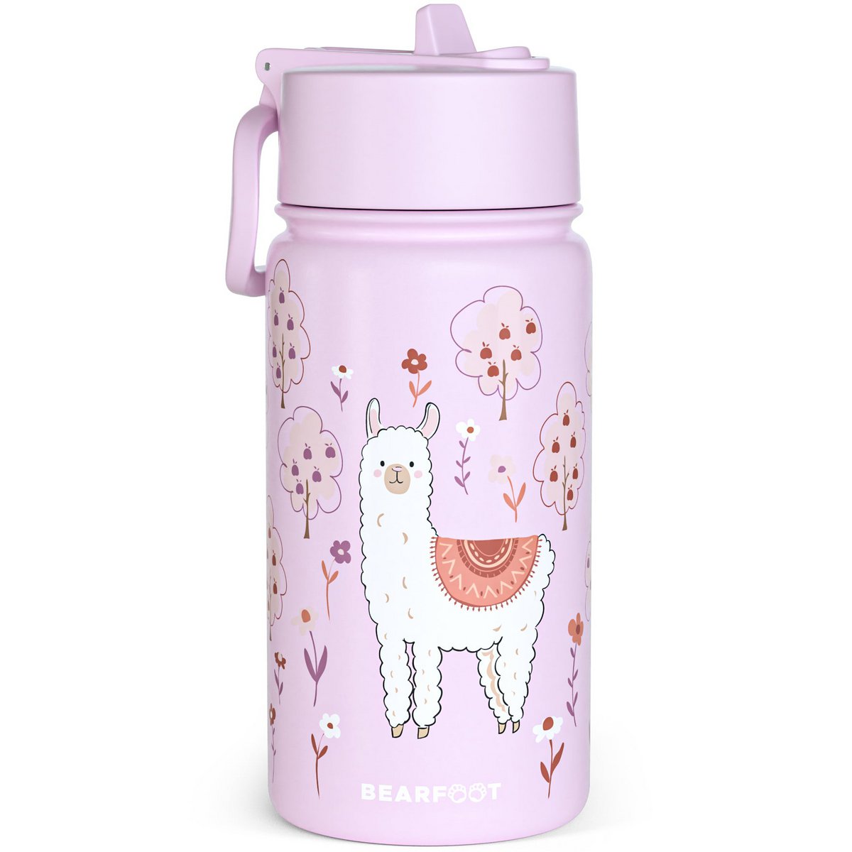 Thermo kinderdrinkfles RVS - lama Alpaca paars Joy&Bloom