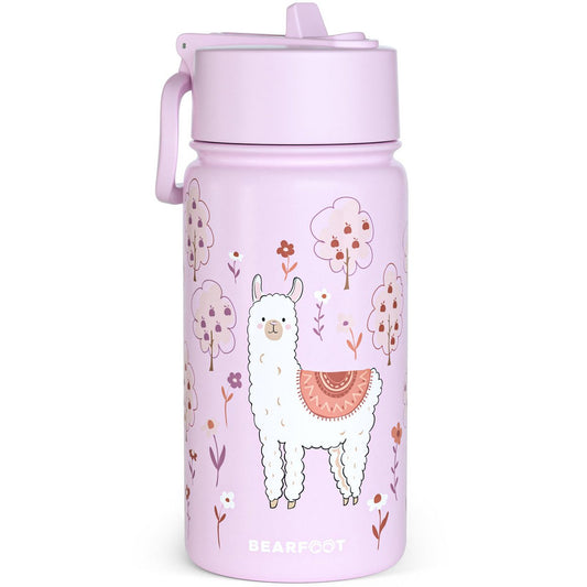 Thermo kinderdrinkfles RVS - lama Alpaca paars Joy&Bloom