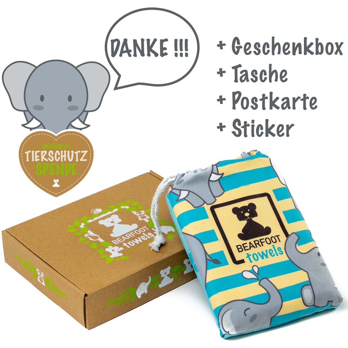 Elephant strandhanddoek - microvezel Joy&Bloom