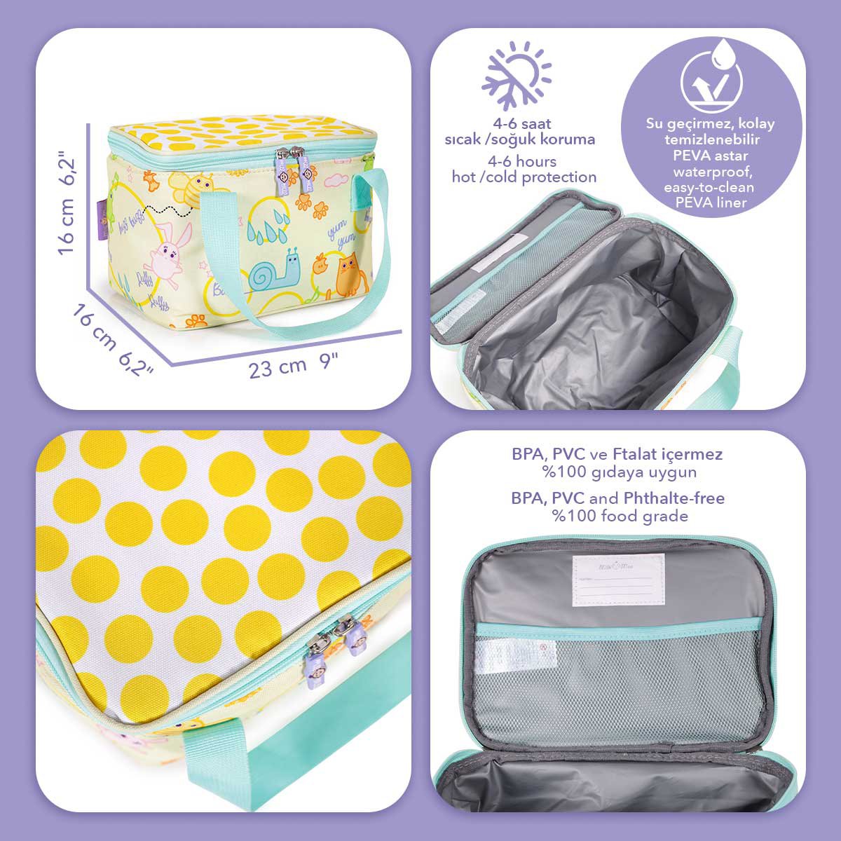 Milk&Moo Kids lunchtas, geschikt voor kleuterschool, kleuterschool, basisschool Joy&Bloom